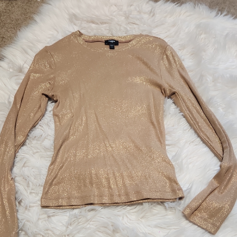Express Gold Shimmer Blouse